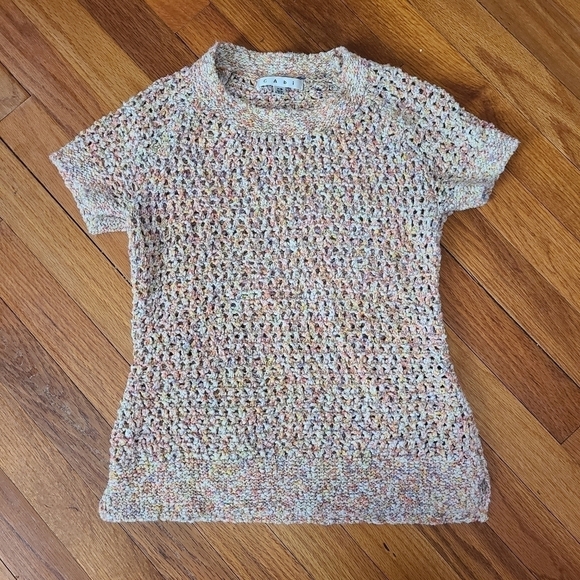 CAbi Multicolor Sorbet Knit Short Sleeve Summer Knit Blouse - Picture 5 of 10